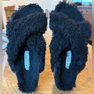 Birkenstock Papillo Daytona Sheep Black Slides Size 38/7 Narrow